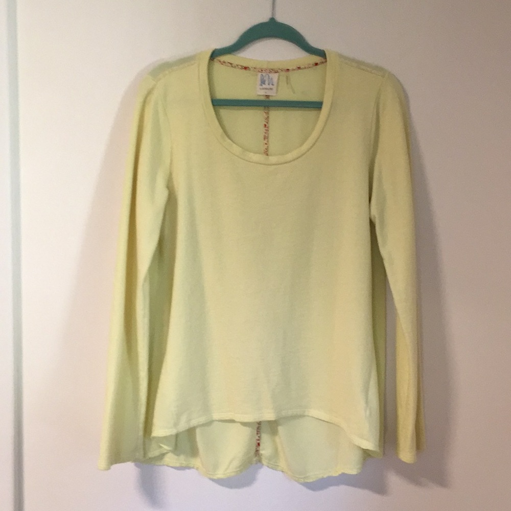 Pale Yellow Sweatshirt with sheer back